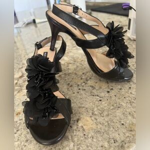 ALEX MARIE black leather heels